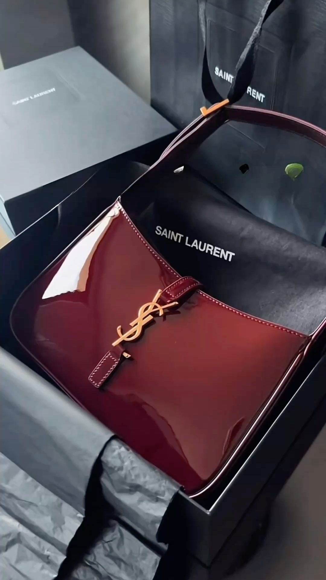 Saint Laurent YSL LE 5 À 7 IN Patent Leather Bag