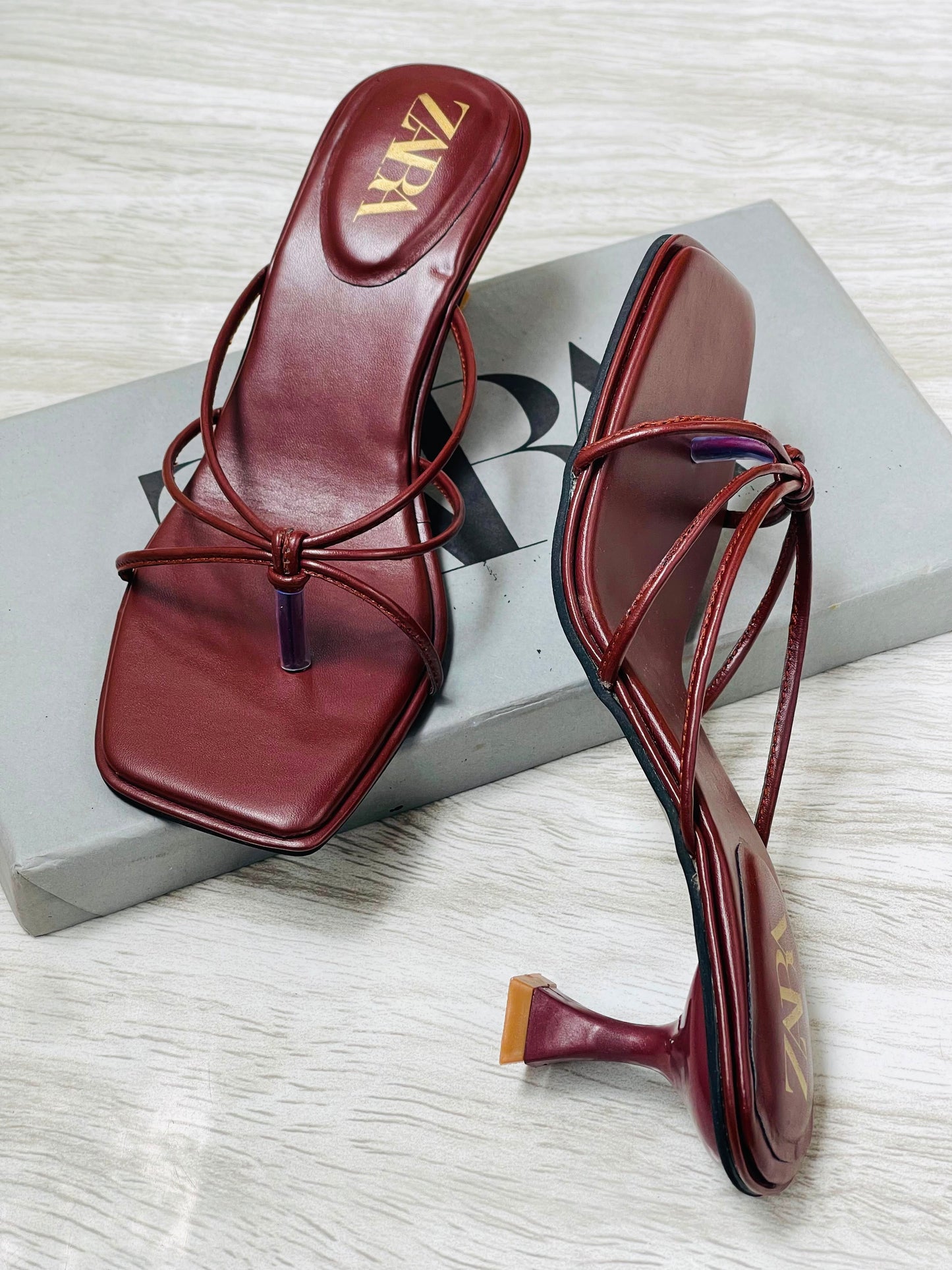 ZARA Luna Knot Heeled Sandals