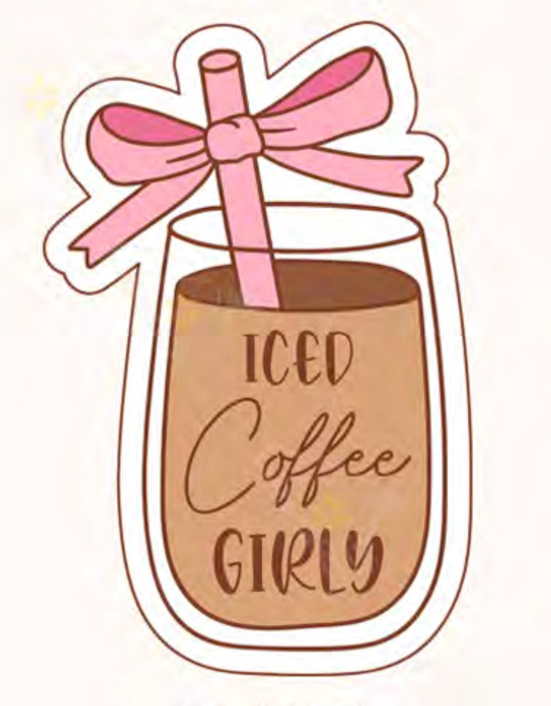 Coffee Girly Metal Phone Sticker
