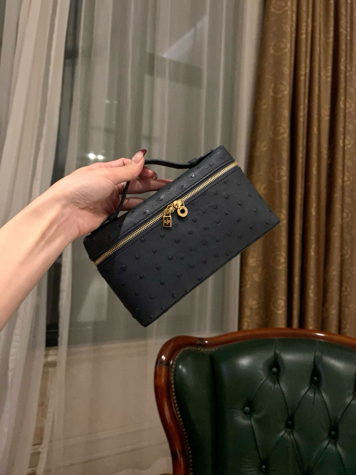 Loro Piana Extra Pocket L19 Ostrich Leather Bag