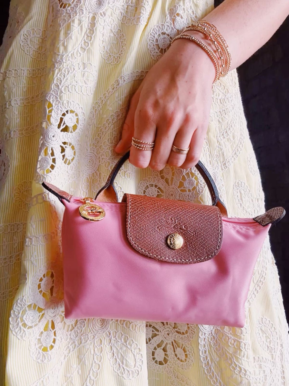 Mini Long Champ Bag (Pink)