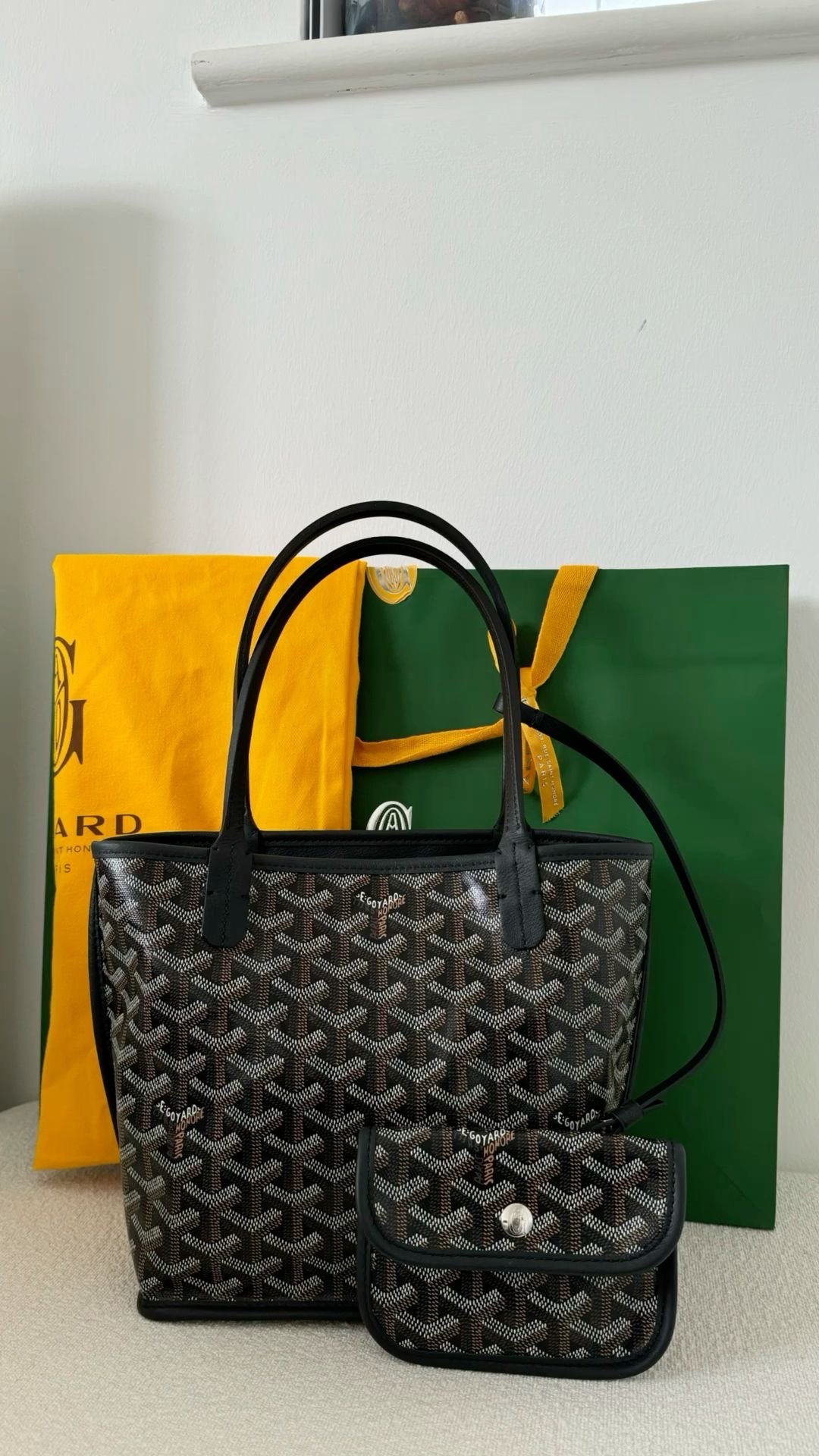 Goyard Goyardine Mini Anjou Bag (Black)