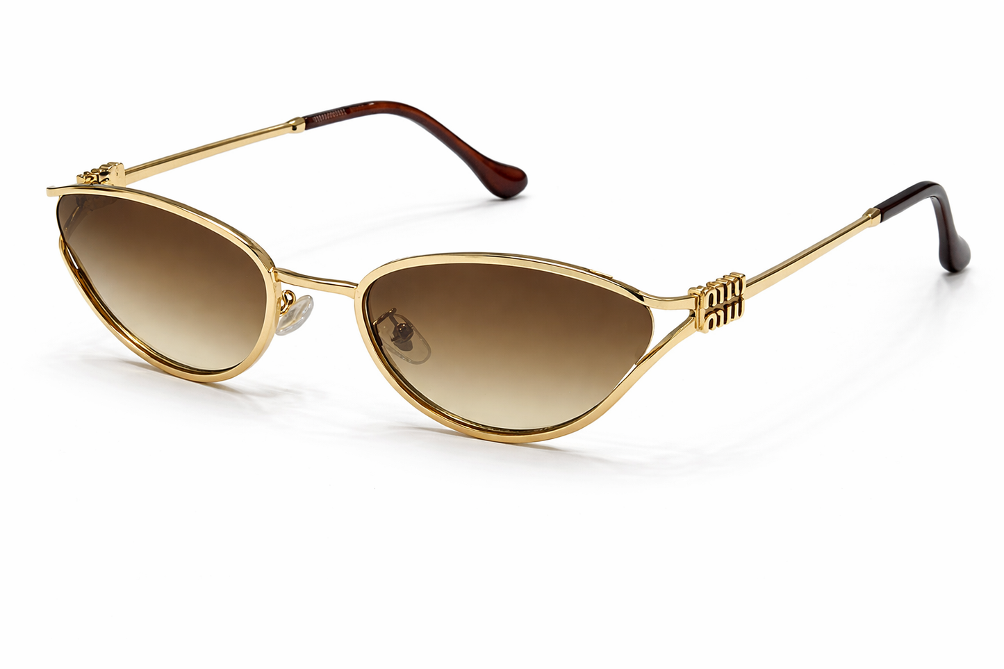 MIU MIU Gold Cat-Eye Metal Sunglasses
