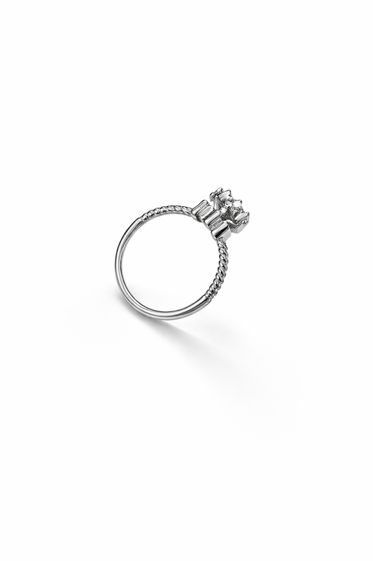 Luna Bloom Floral Cluster Ring - Adjustable (LED Light Box)