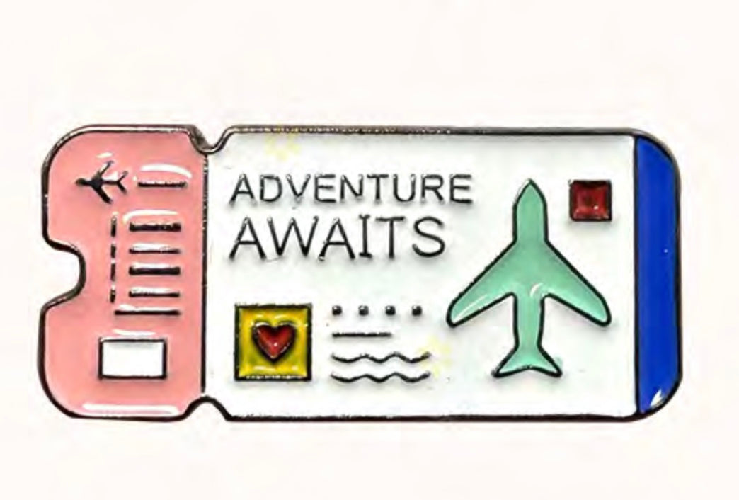 Adventure Awaits Boarding Pass Metal Phone Sticker