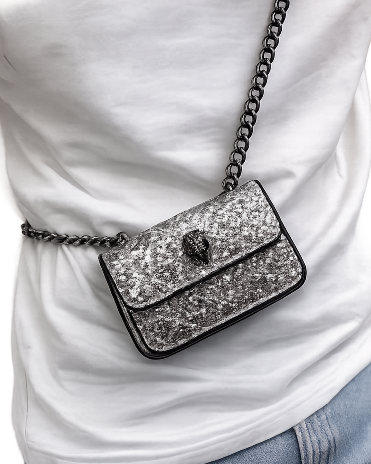KURT GEIGER LONDON - MICRO KENSINGTON BAG (Silver)