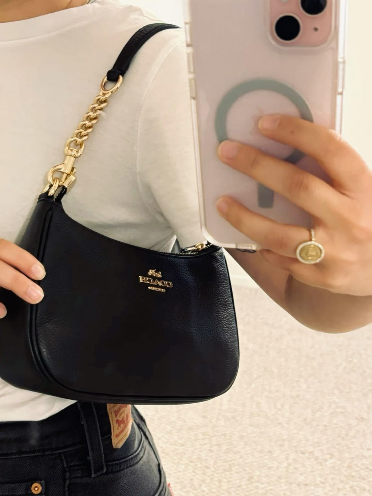 Coach Teri Shoulder Bag Dupe – (Plain Black) | Luxury-Inspired Design