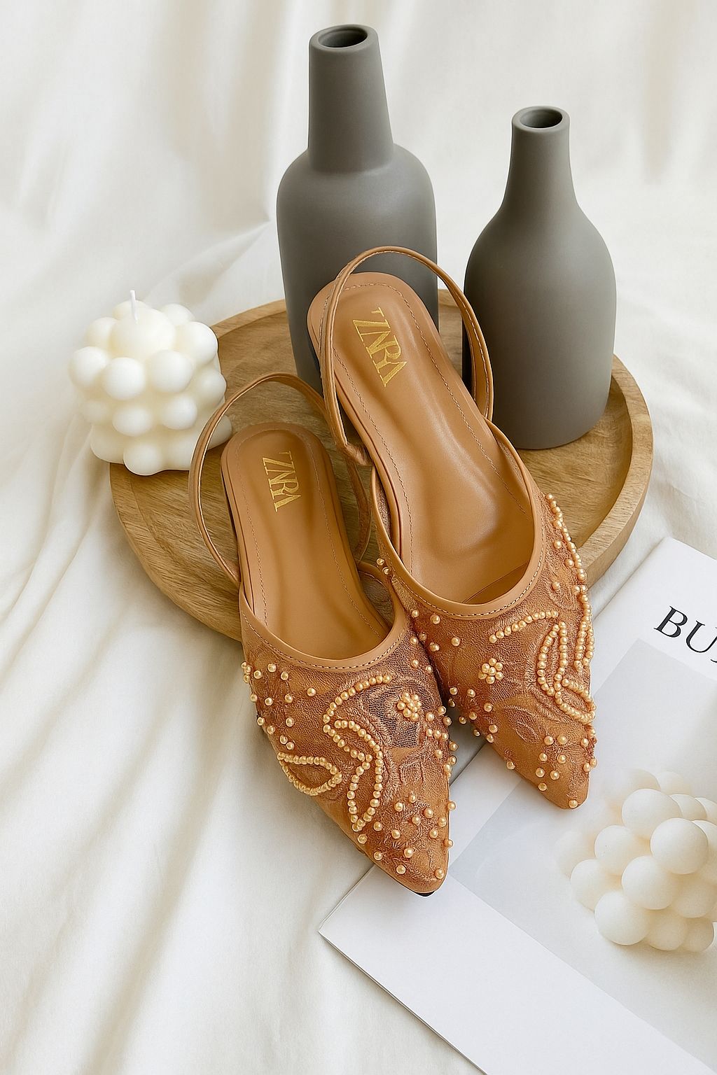 Zara Embroidered Slides