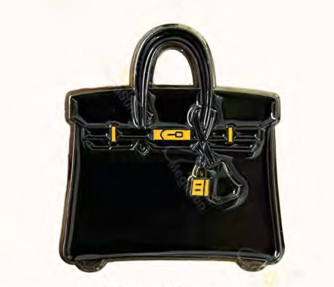 Black Birkin Bag Metal Phone Sticker