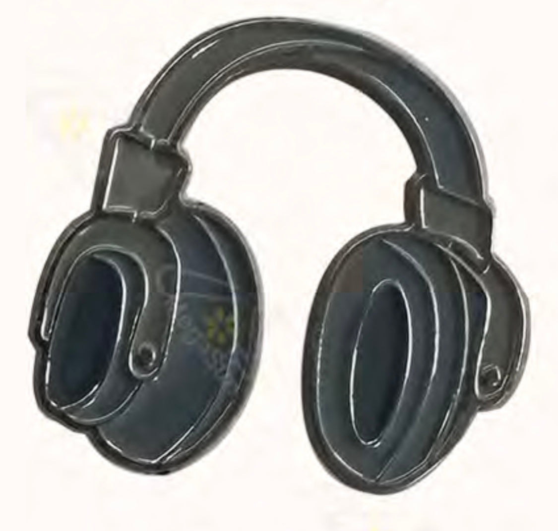 Black Headphones Metal Phone Sticker