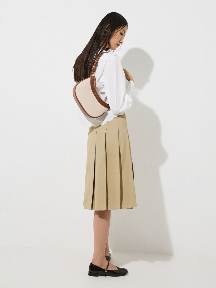 Charles & Keith Sabine Knotted-Strap Curved Shoulder Bag