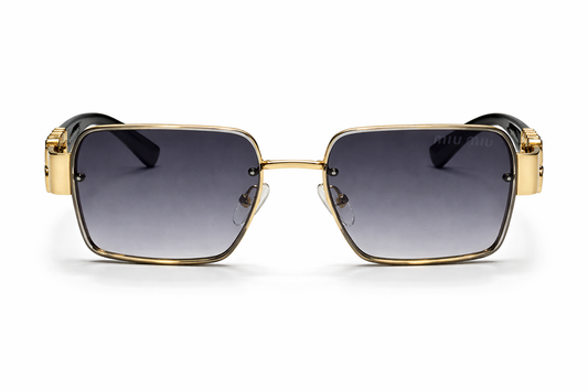 MIU MIU Square Gold Metal Sunglasses
