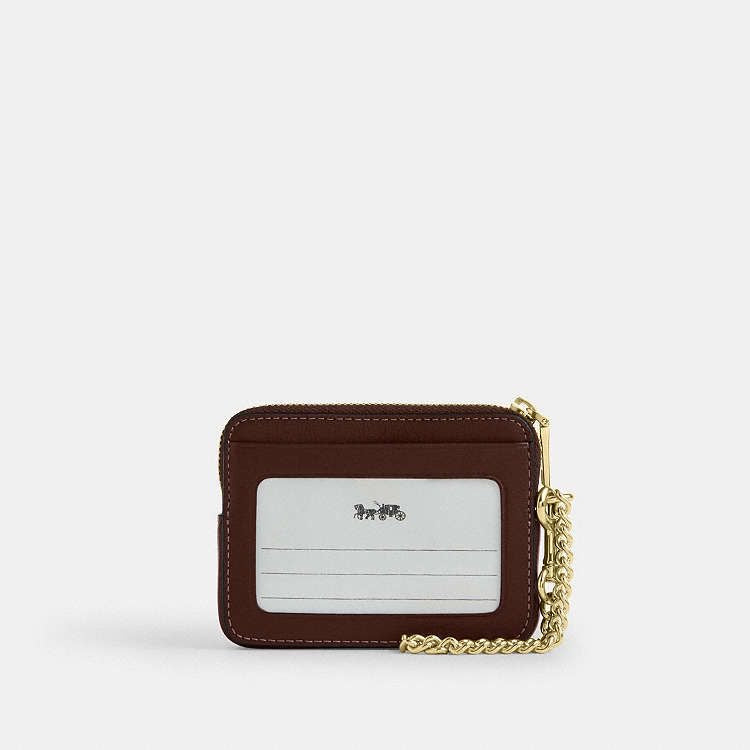 Coach Zip Card Case In The Signature Canvas