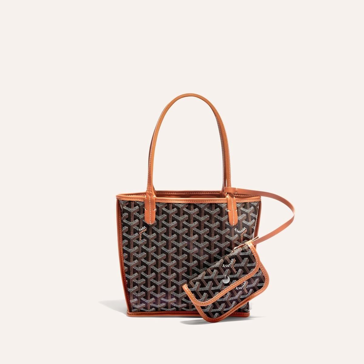 Goyard Goyardine Mini Anjou Bag (Black And Tan)