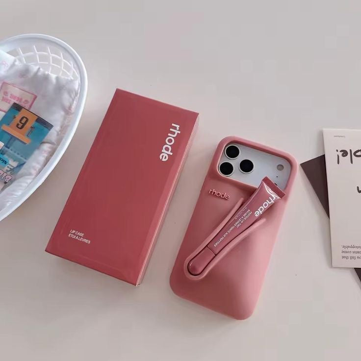 Rhode 17 pro max phone case with lip gloss