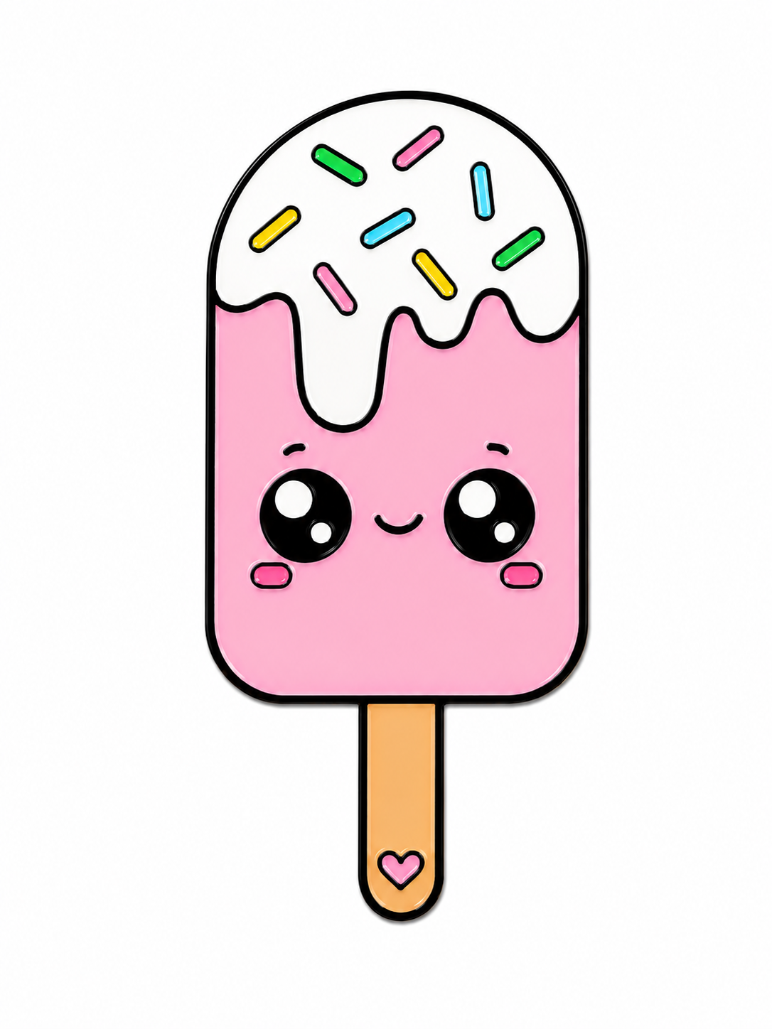 Pink Popsicle Metal Phone Sticker
