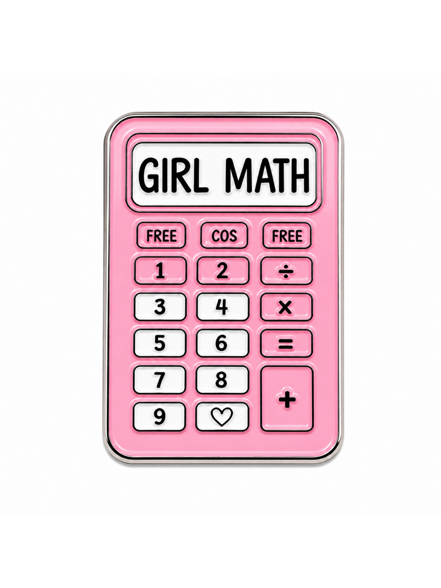 Girl Math Calculator Metal Phone Sticker