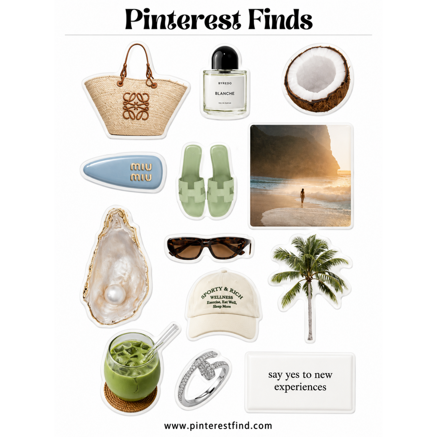 Coastal Escape 🌴 – 3D Epoxy Sticker Sheet
