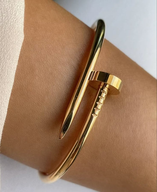 Cartier Nail Bracelet | Stainless Steel | 18K Gold Plated