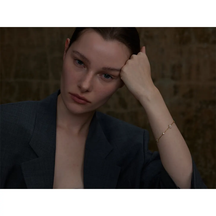 Gold Cubic Zarconia Bracelet | Stainless Steel | 18K Gold Plated | Tarnish-Free