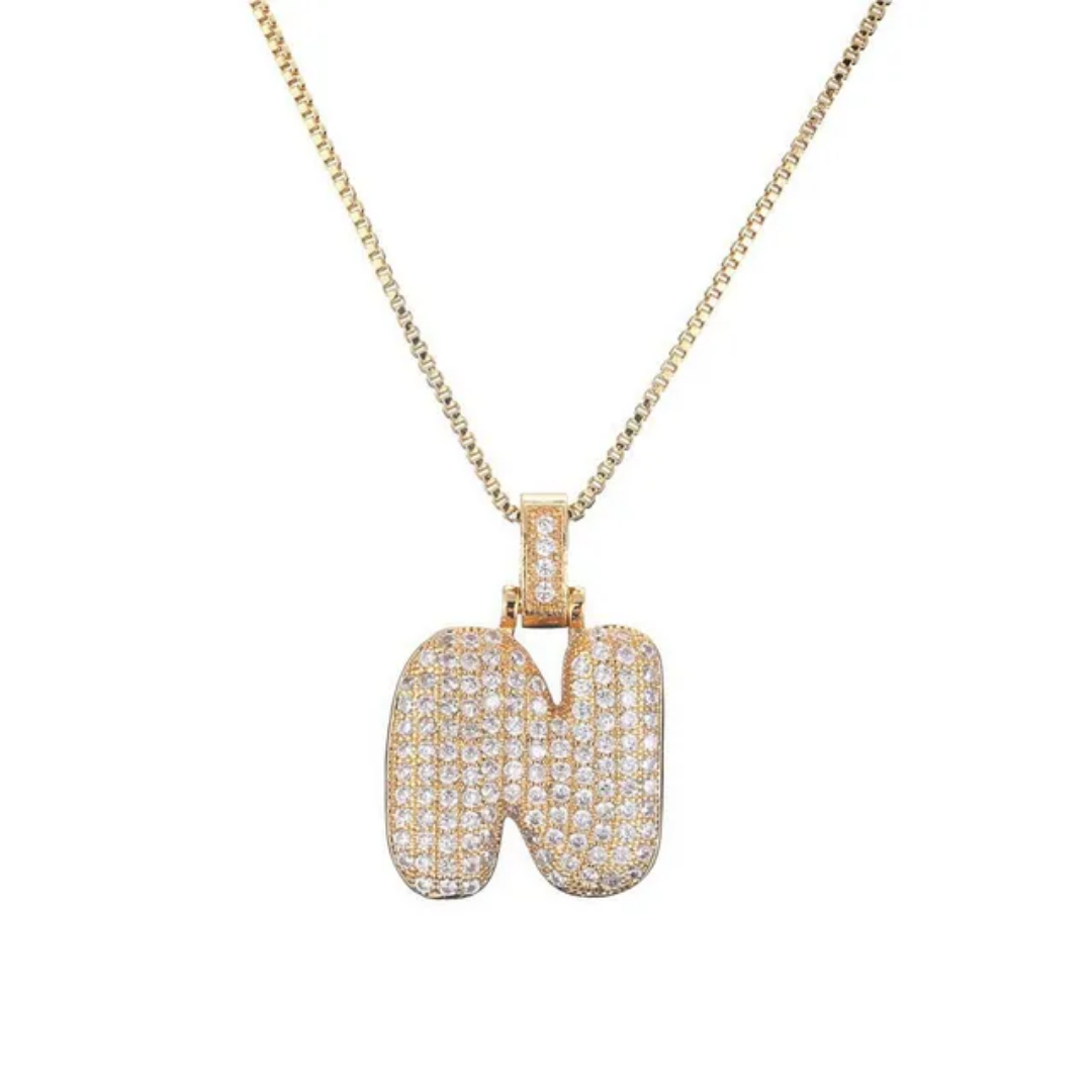 Bubble Letter Necklace – Gold | 18K Gold Plated Stainless Steel | Tarnish-Free