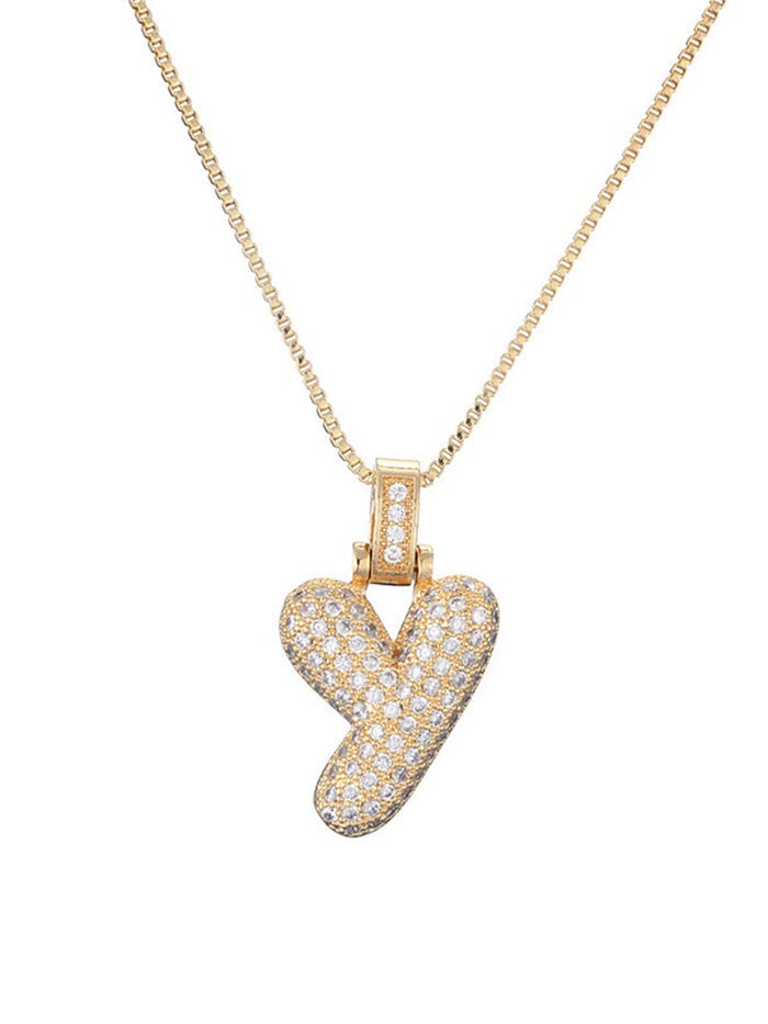 Bubble Letter Necklace – Gold | 18K Gold Plated Stainless Steel | Tarnish-Free