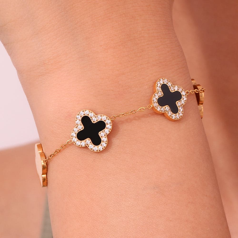 Gold Clover Bracelet | Stainless Steel | 18K Gold Plated