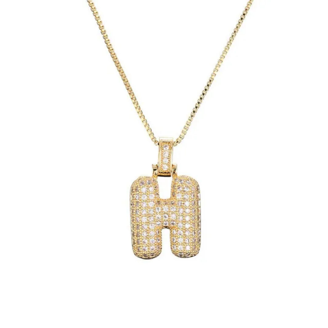Bubble Letter Necklace – Gold | 18K Gold Plated Stainless Steel | Tarnish-Free