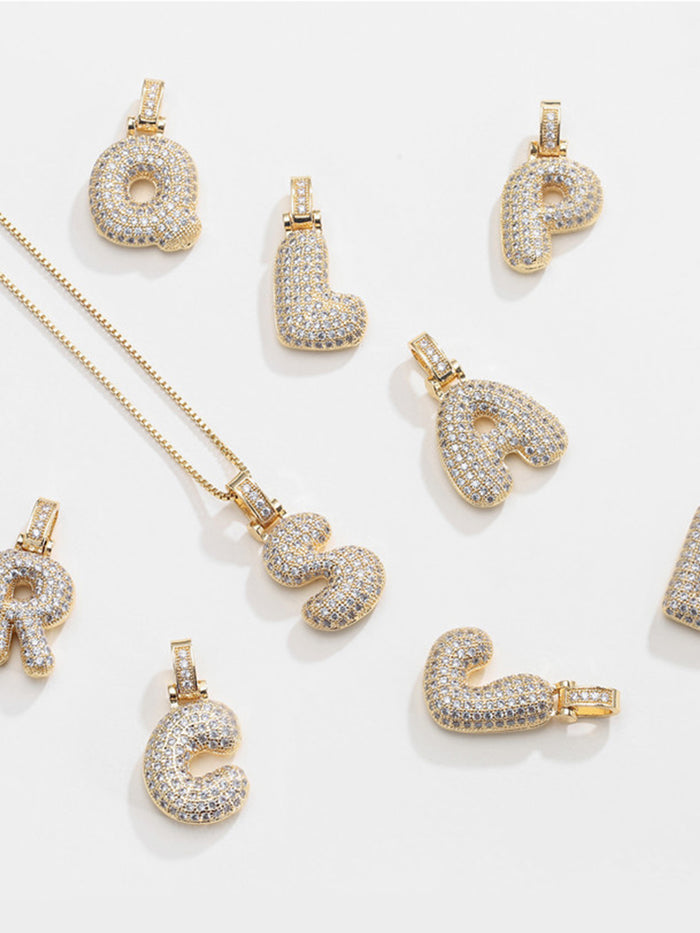 Bubble Letter Necklace – Gold | 18K Gold Plated Stainless Steel | Tarnish-Free