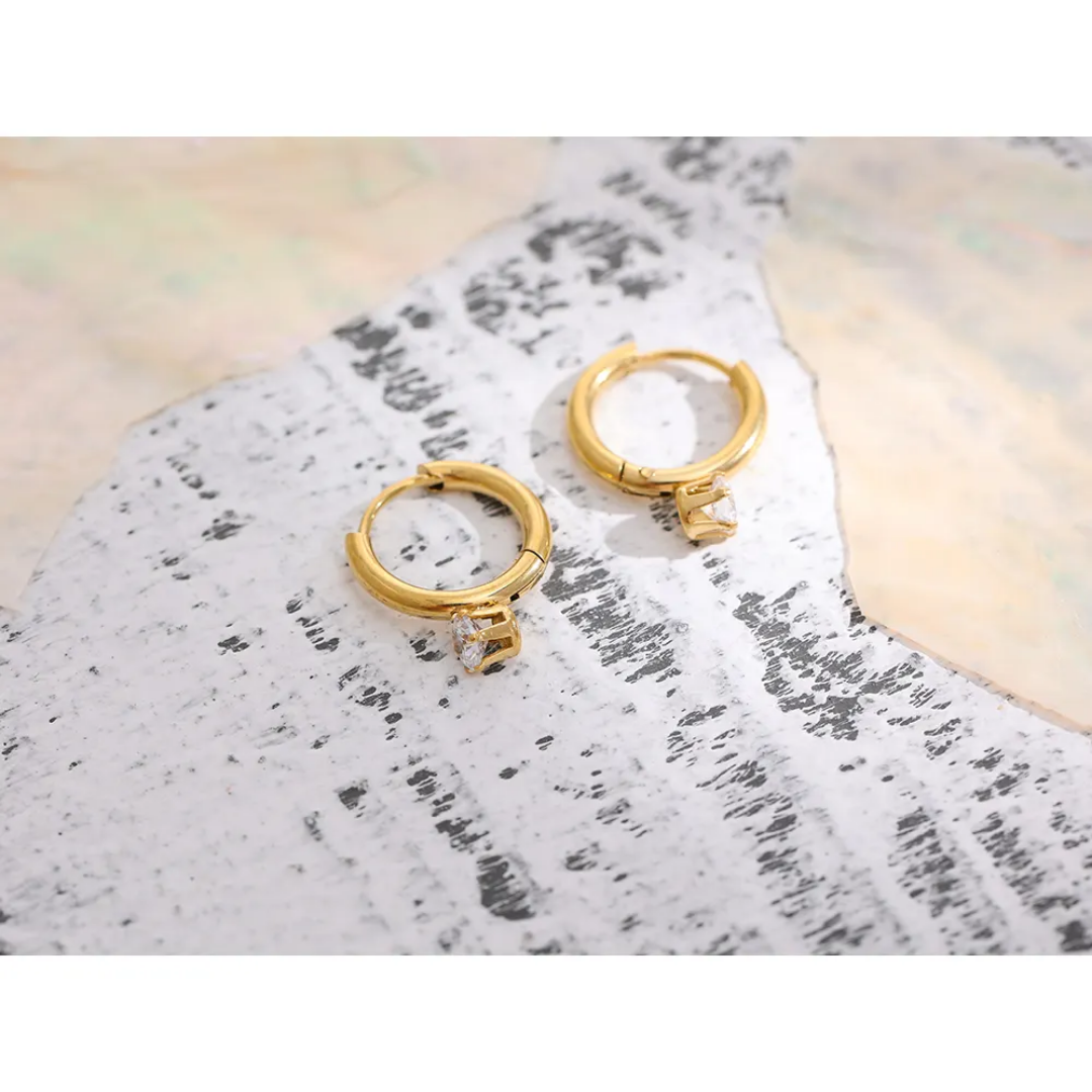 Minimalist Small Huggie Earrings | Stainless Steel | 18K Gold Plated