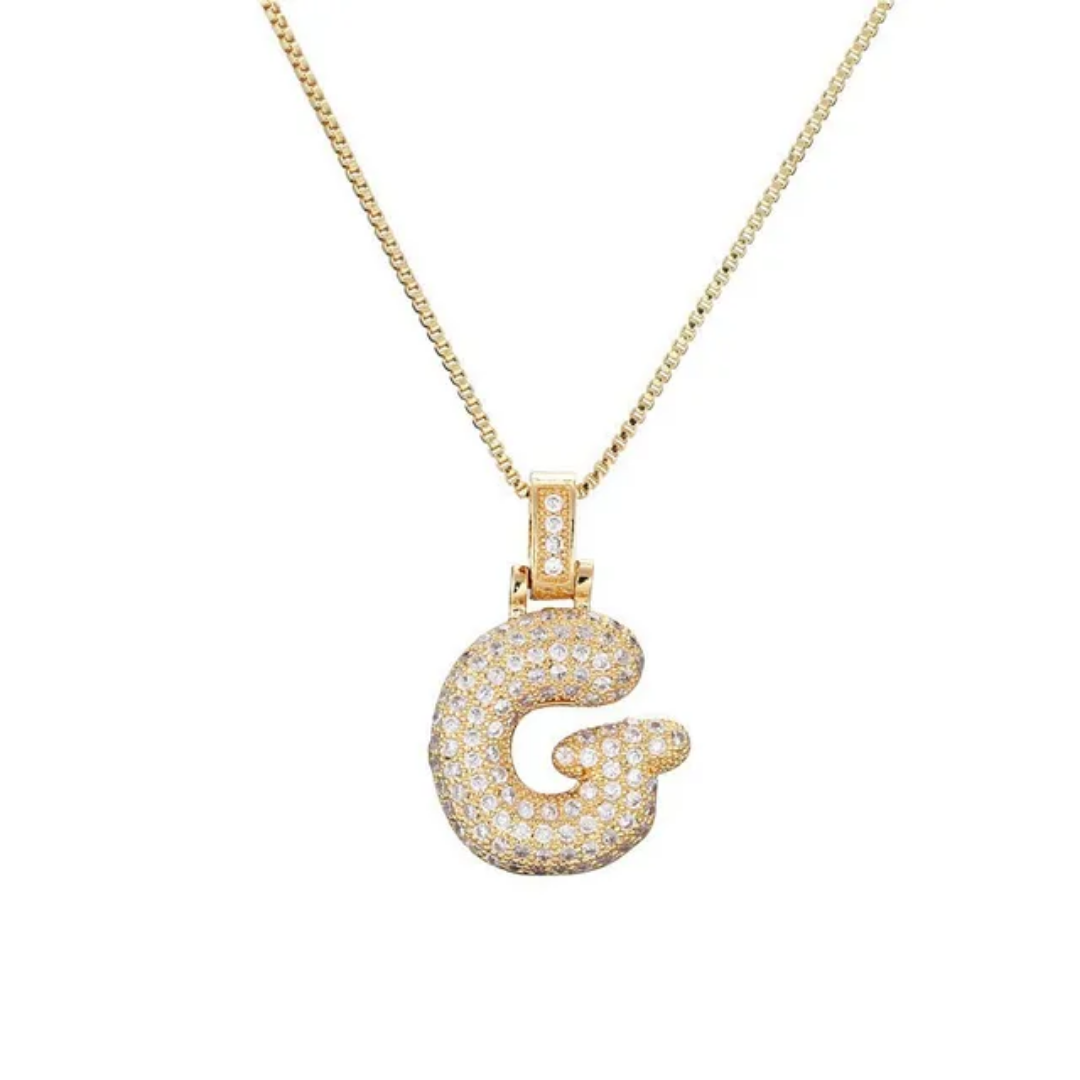 Bubble Letter Necklace – Gold | 18K Gold Plated Stainless Steel | Tarnish-Free