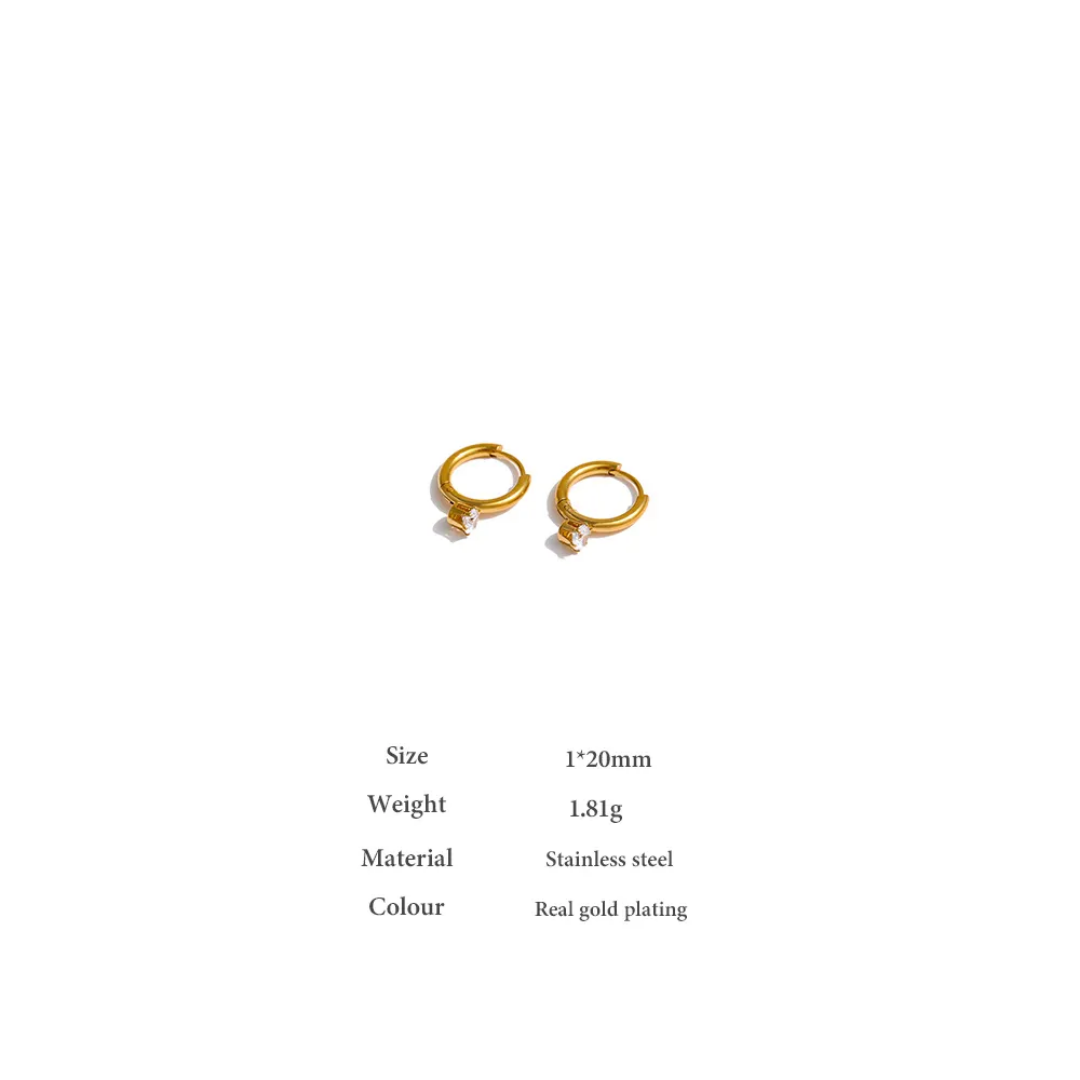Minimalist Small Huggie Earrings | Stainless Steel | 18K Gold Plated
