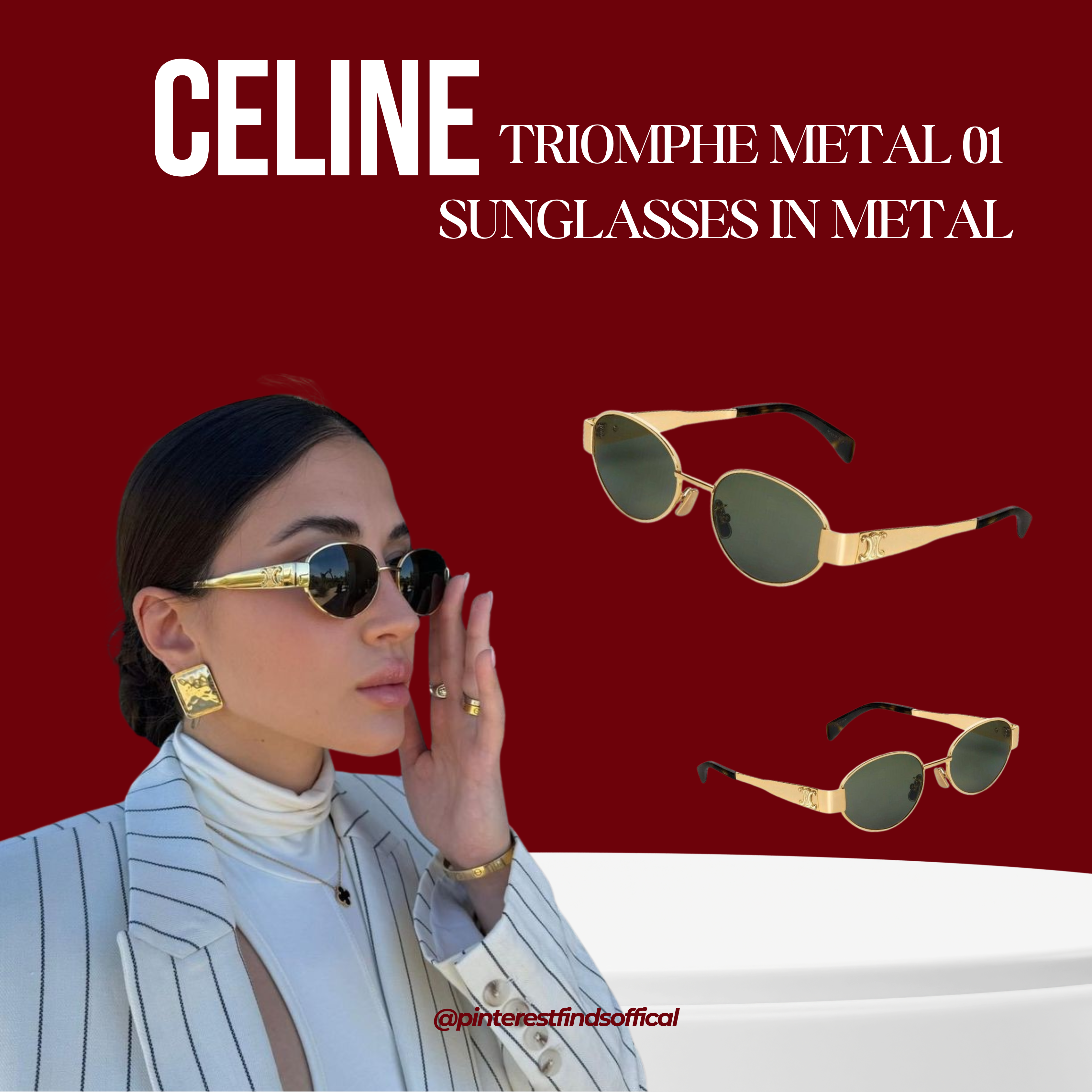 Elevate Your Style with Affordable Celine Dupes - Gold Metal Frames ...