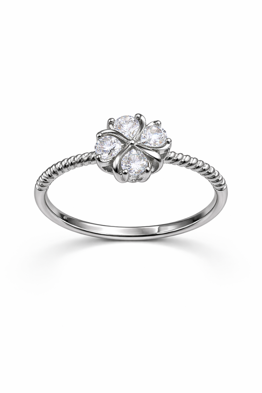 Luna Bloom Floral Cluster Ring - Adjustable (LED Light Box)