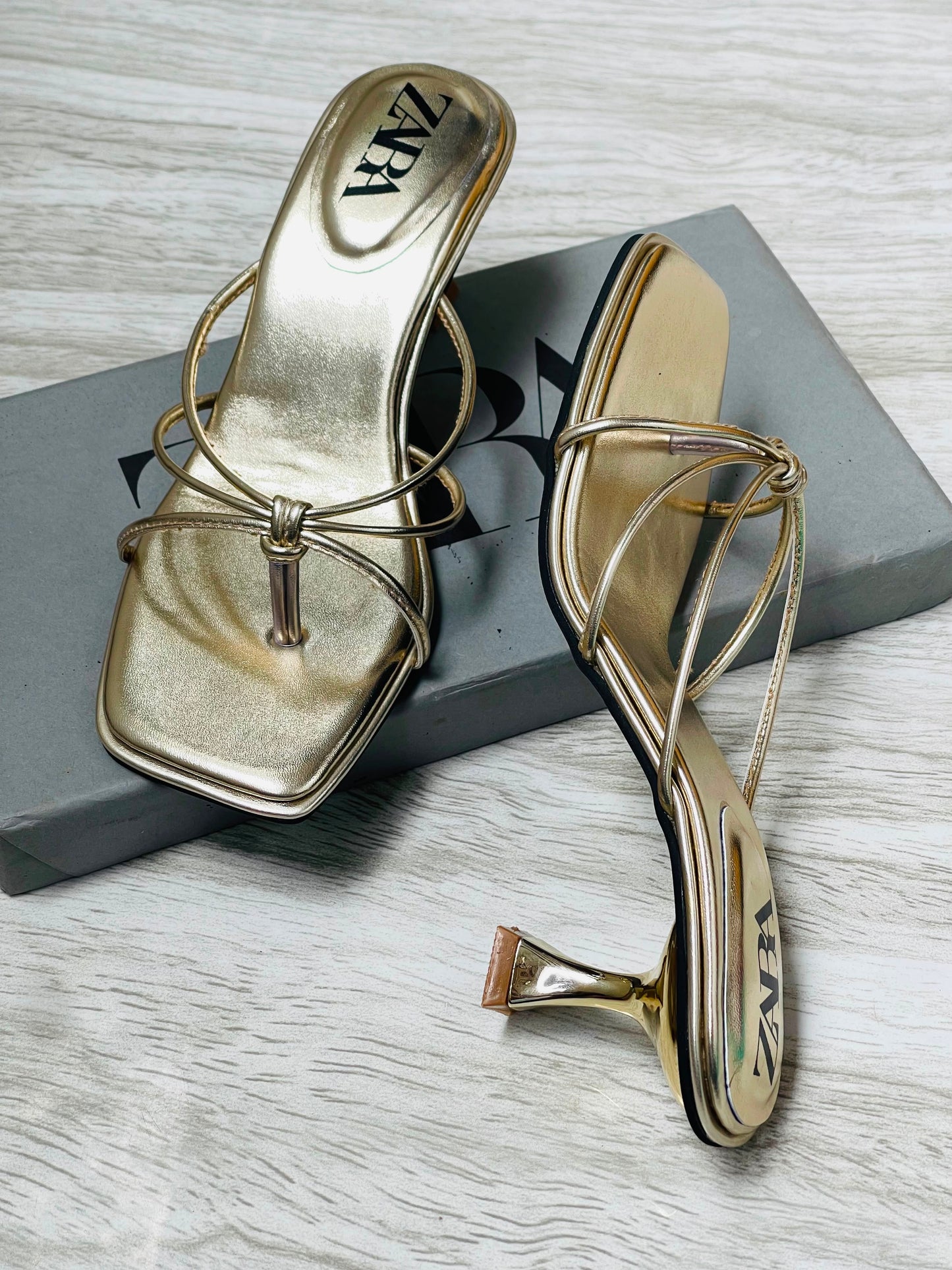 ZARA Luna Knot Heeled Sandals