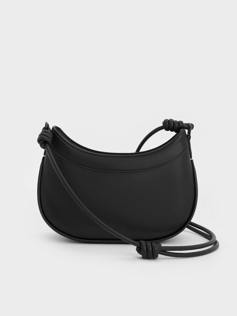 Charles & Keith Sabine Knotted-Strap Curved Shoulder Bag