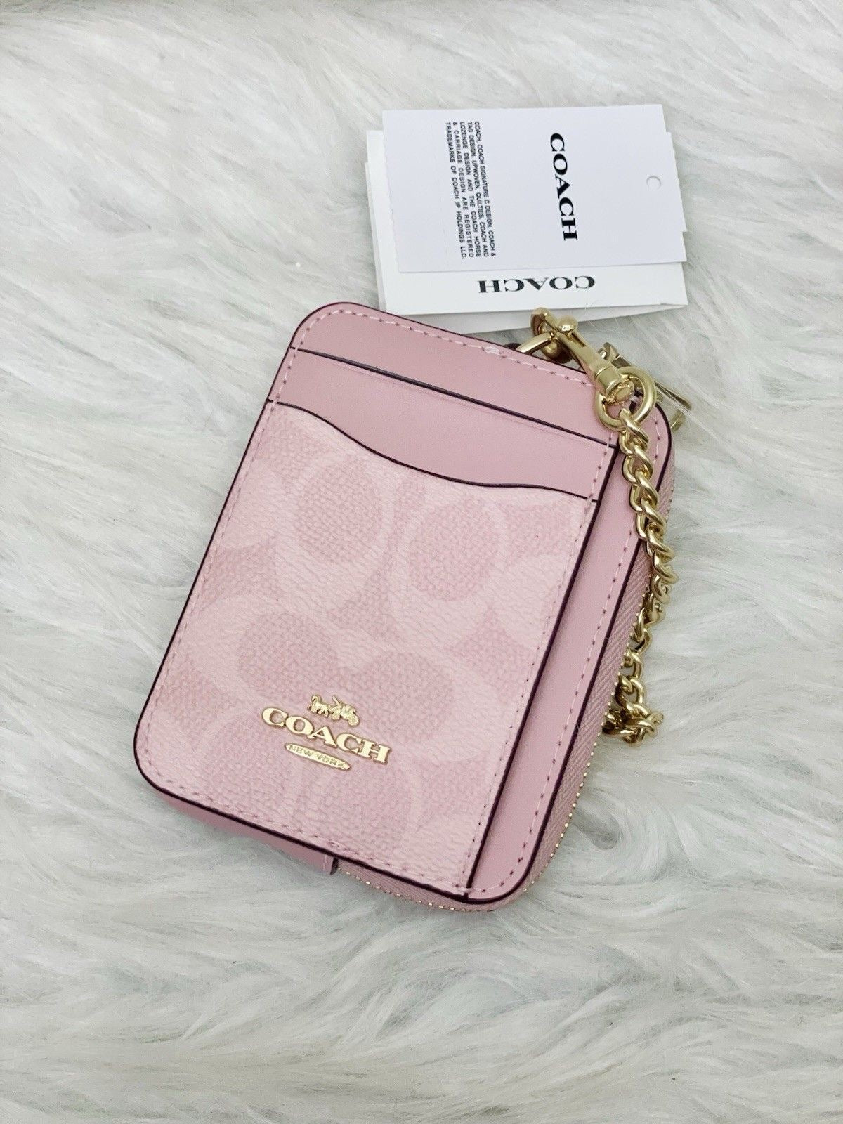 Coach Zip Card Case In The Signature Canvas