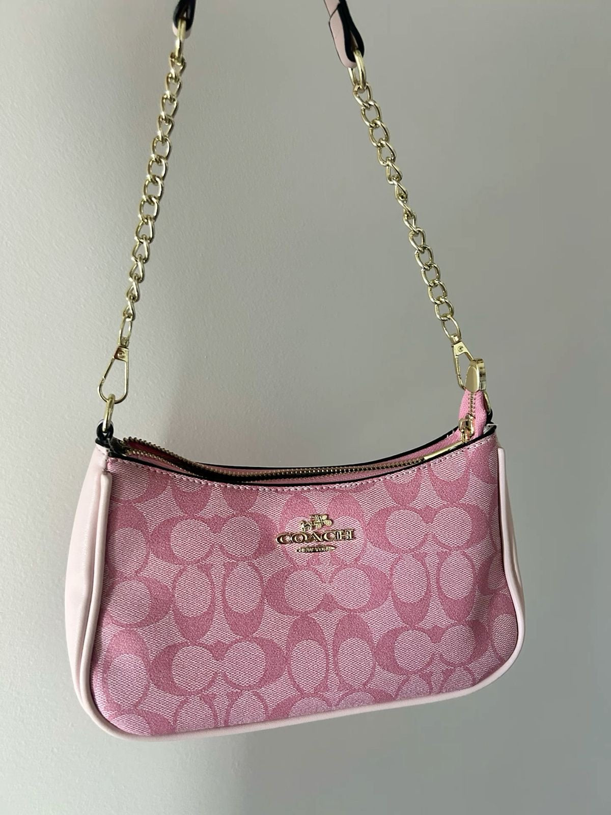 Coach Teri Shoulder Bag Dupe – Signature Canvas (Pink) | Luxury-Inspired Design