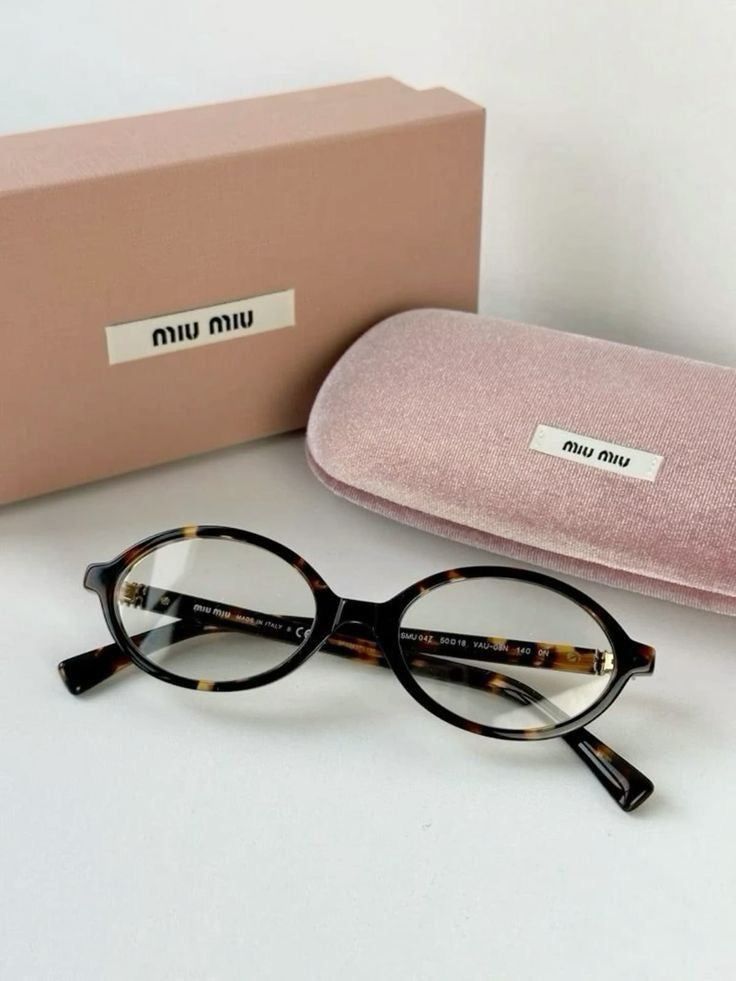 Miu Miu Oval Transparent Sunglasses (Cheetah)
