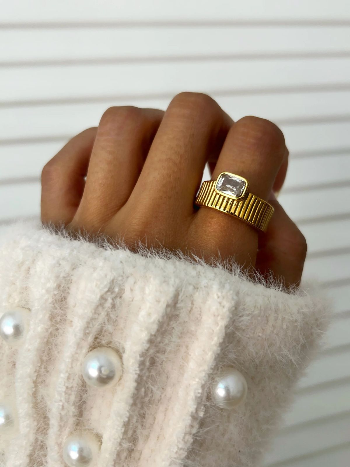 CZ Square Zarkoon Ring |Stainless Steel|High Quality