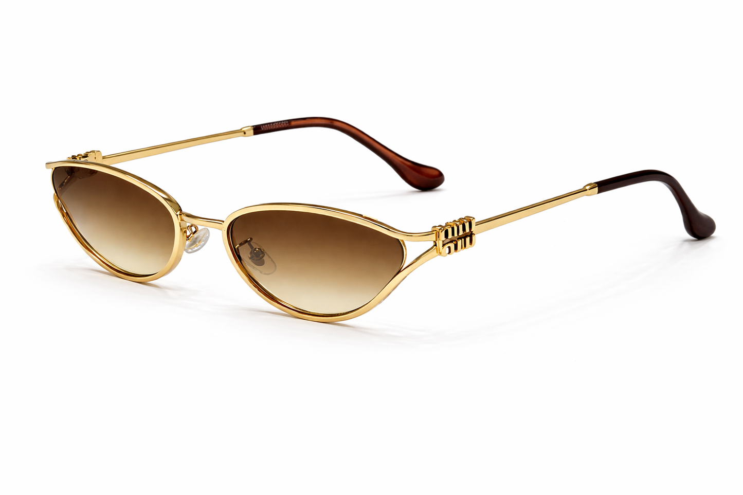 MIU MIU Gold Cat-Eye Metal Sunglasses