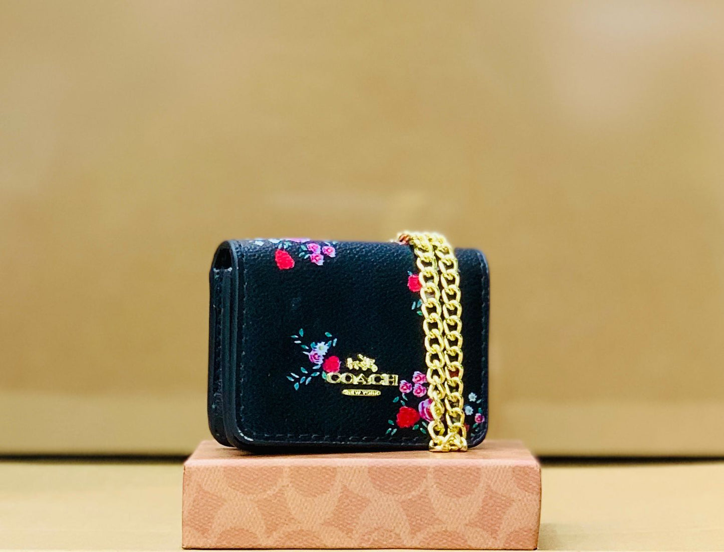 Coach Mini Wallet (Floral Black)