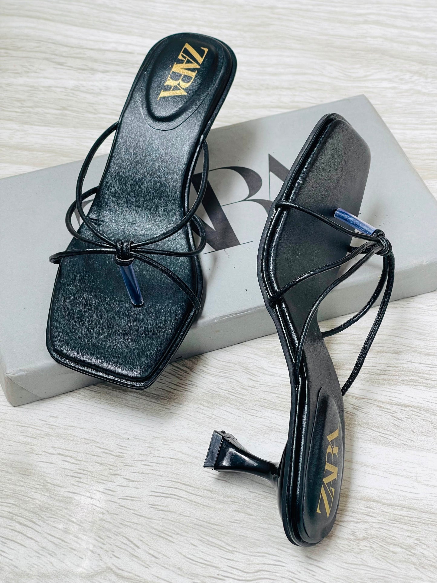 ZARA Luna Knot Heeled Sandals