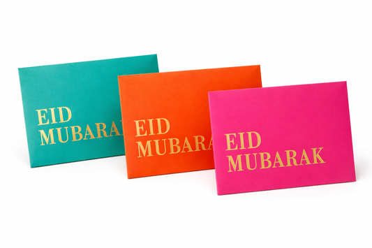 Modern Eid Mubarak Gold Foil Envelope - Pack of 10