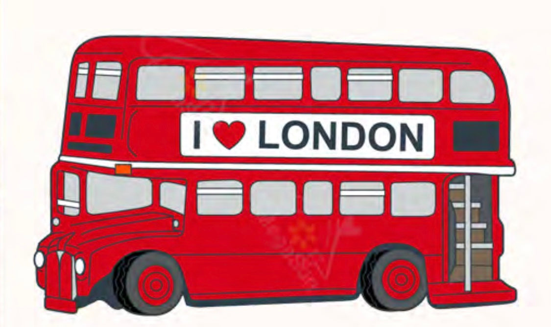 Red Bus Metal Phone Sticker