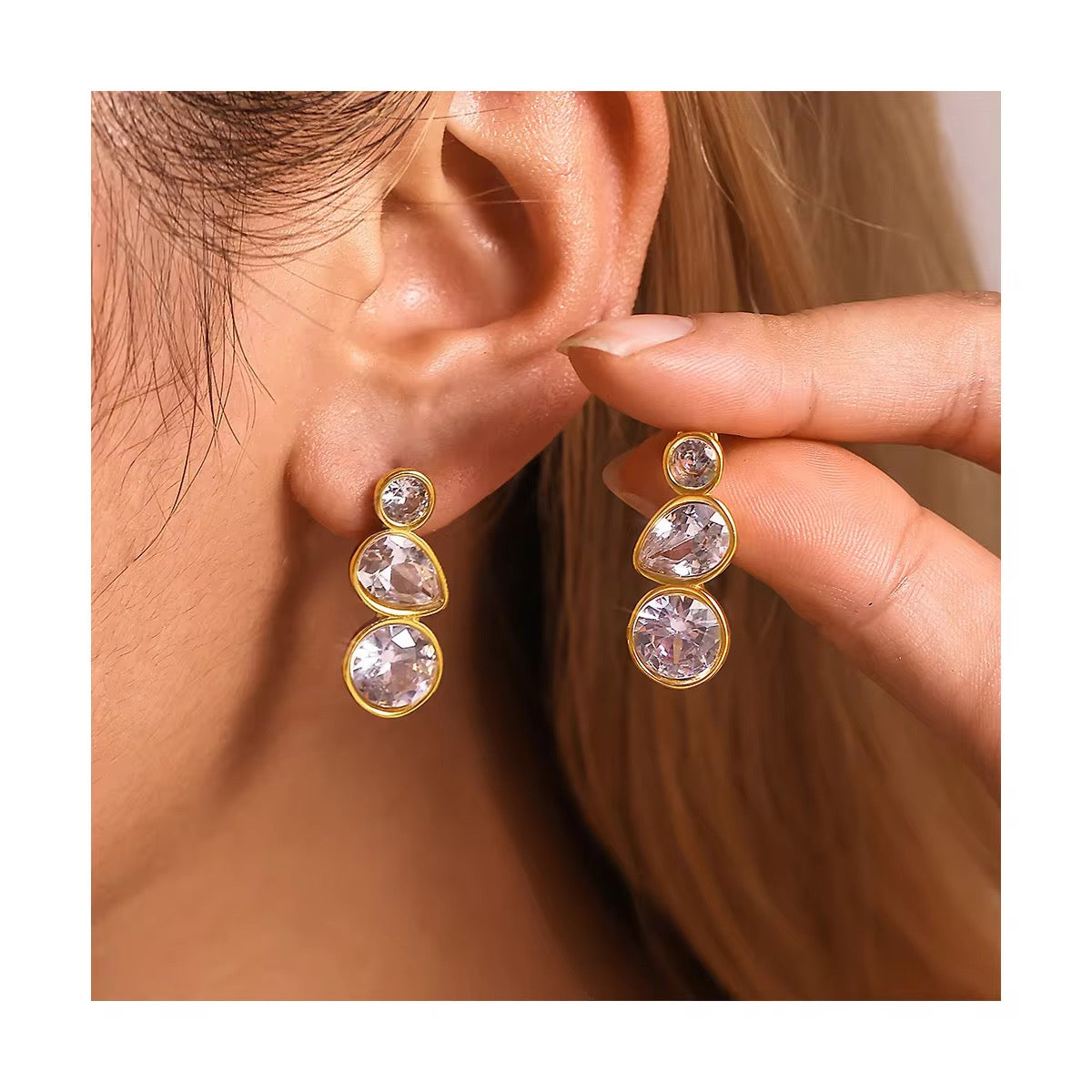 Aurora Drop Gold Earrings