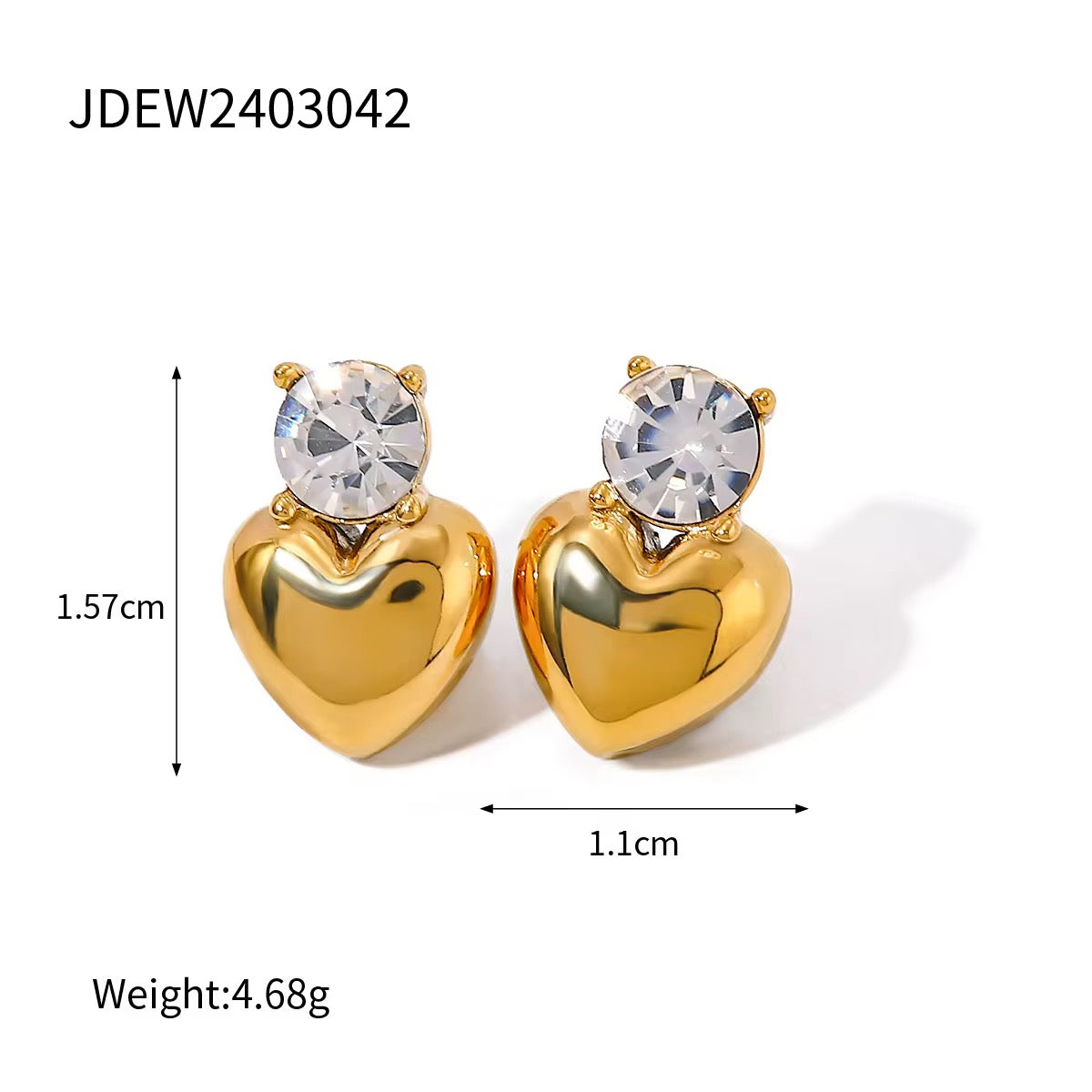 Crystal Crush Heart Studs
