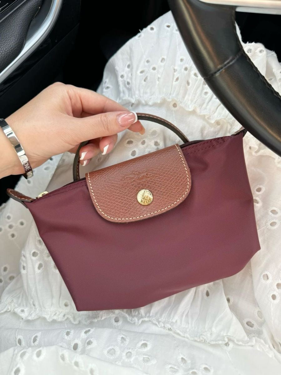 Mini Long Champ Bag (Maroon)