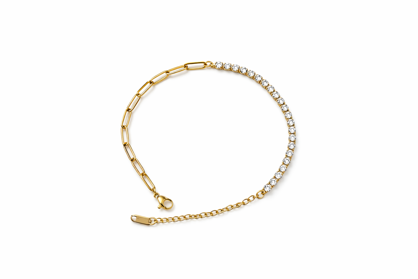 Aurelia Half-Tennis Gold Bracelet