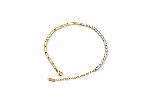 Aurelia Half-Tennis Gold Bracelet